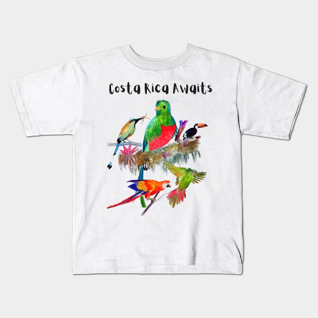 Latin America Adventure - Costa Rica Awaits Kids T-Shirt by julyperson